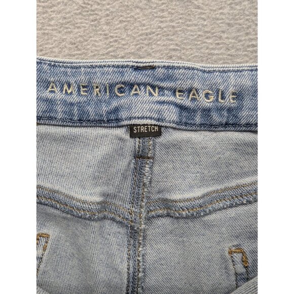 American Eagle Outfitters Curvy Mom Jeans Womens 18 Light Wash High Rise Stretch - Picture 13 of 16